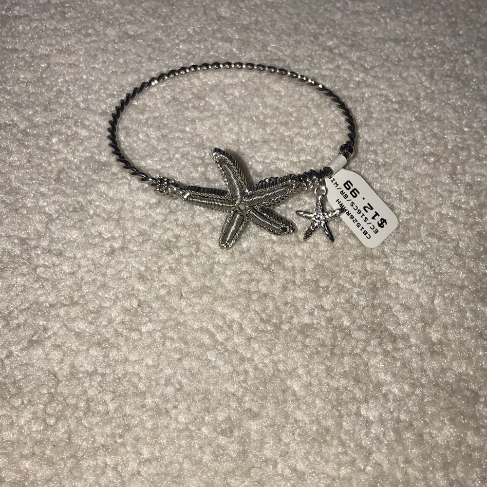 Silver starfish bracelet